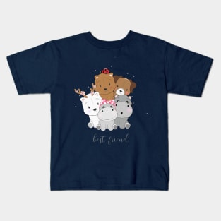 cute best friend cartoon animals Kids T-Shirt